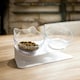 image 2 of Living and Home 15° Tilted Elevated Feeder with Double Cat Bowls, Transparent | White