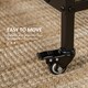 image 6 of HOMCOM Mobile Drop Leaf Dining Table on Wheels with Shelf Light Brown