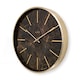 image 2 of Acctim Luxe Wall Clock Quartz Brushed Metal Embossed Golden Batons Brass Hands Dark Marble 40cm Gold