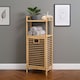 image 1 of Neo Bamboo Laundry Bin Hamper Basket Tilt Pull Out Basket Storage