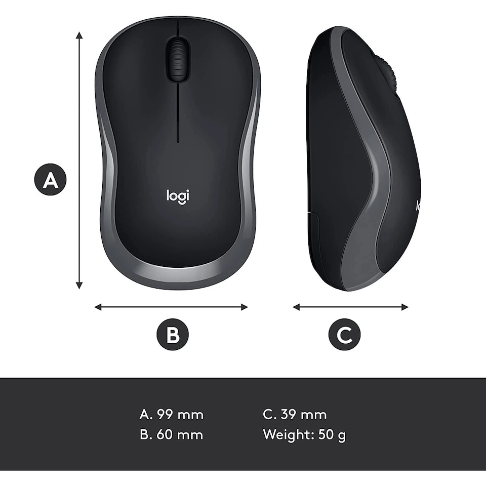 image 1 of Logitech M185 Wireless Mouse Gray