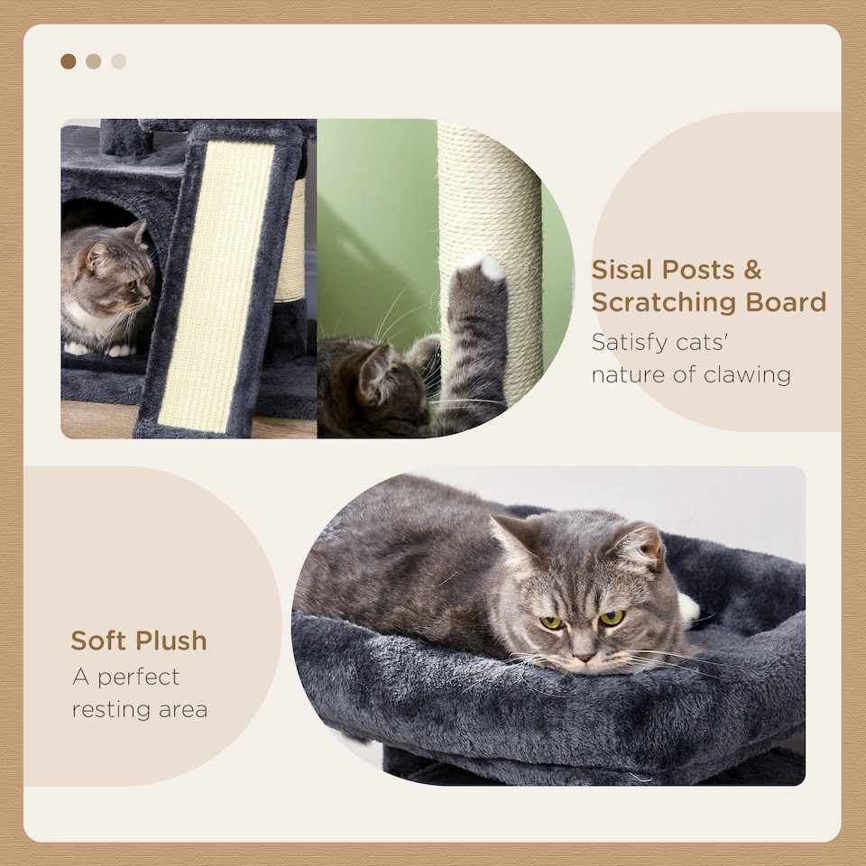 image 1 of PawHut Cat Tree 81cm Indoor Cat Scratching Post Kitten Tower