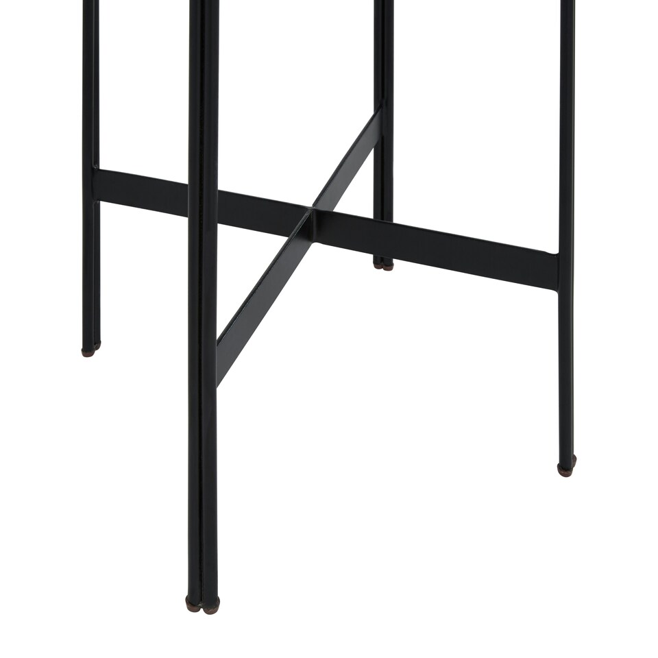 image 1 of Relic Side Table With Resin Powder Coated Frame Black