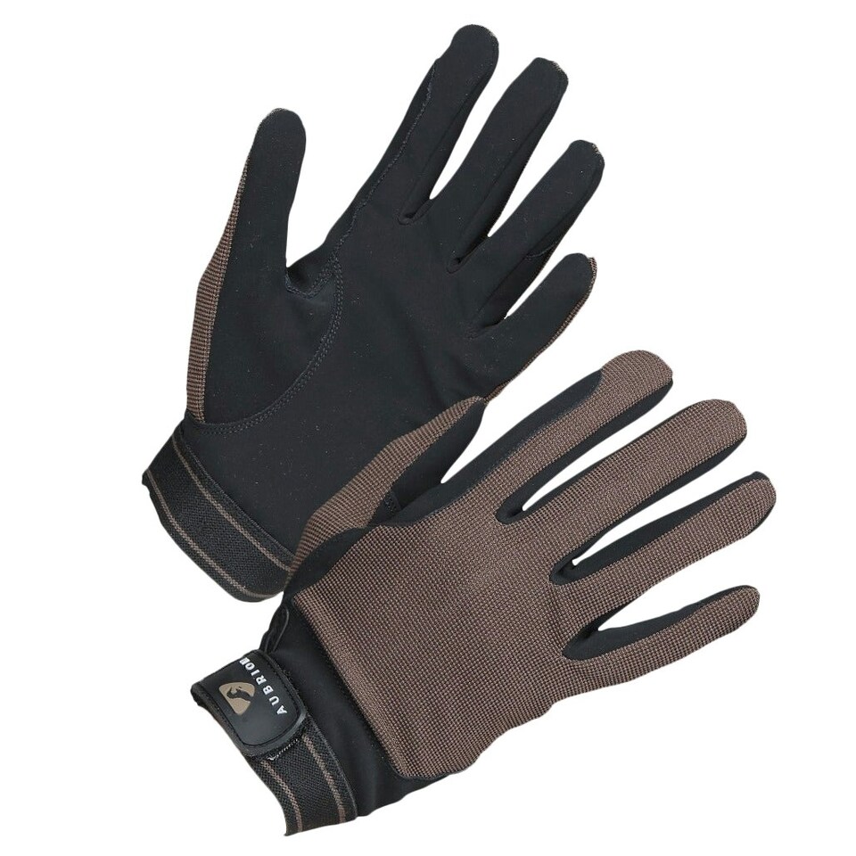 Aubrion Childrens/Kids Mesh Riding Gloves - Brown - L Brown | L