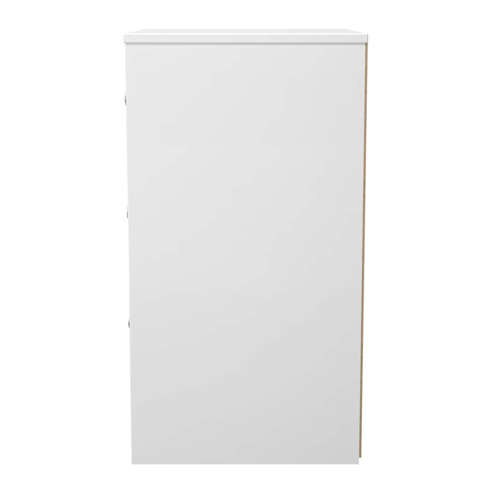 image 1 of Memphis 3 Drawer Bedside Cabinet in Duck & White Matt (Ready Assembled) | Blue | Duck & White Matt