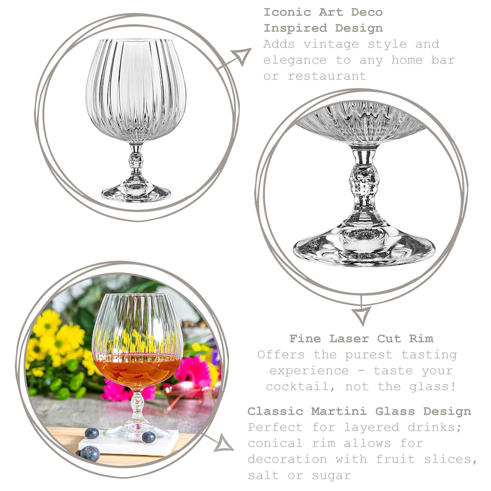 image 1 of Bormioli Rocco America '20s Brandy Glasses - 650ml - Clear - Pack of 6