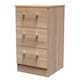 image 4 of Cornwall 3 Drawer Bedside Cabinet in Bardolino Oak (Ready Assembled) | Brown | Bardolino Oak