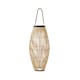 image 1 of ValueLights Solar Powered Outdoor Natural Bamboo Floor Lamp with Drum Shade | Cream