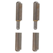 2 Pack Lift Off Bullet Hinge Weld On Brass Bush 16x120mm Heavy Duty Industrial Silver