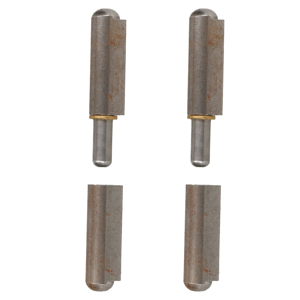 image 1 of 2 Pack Lift Off Bullet Hinge Weld On Brass Bush 16x120mm Heavy Duty Industrial Silver