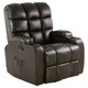 image 1 of Regal Bonded Leather Recliner Rocking Swivel Heat & Massage Chair (Brown)