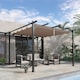 image 2 of Outsunny 3x3(m) Pergola Gazebo Sun Shade Shelter Aluminium Garden Canopy, Brown