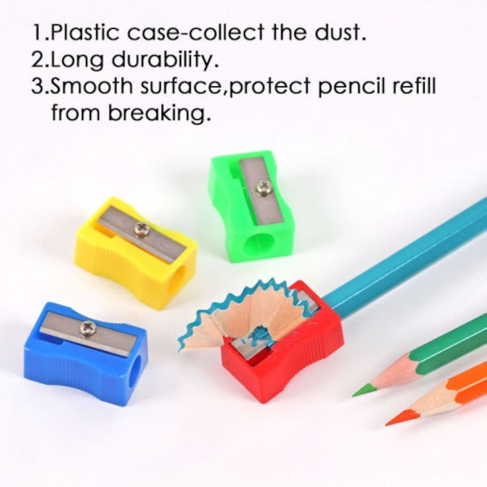 image 1 of Pack of 24 Coloured Plastic Pencil Sharpeners