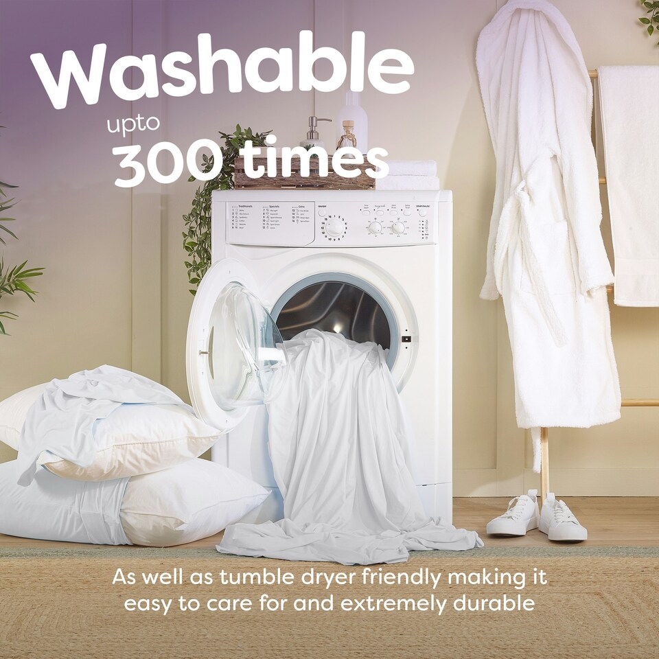 image 1 of Slumberdown Waterproof Protect Pillow Protectors White | 2 Pack