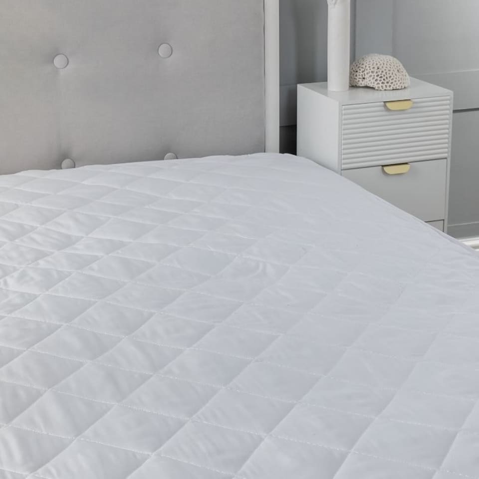 image 1 of 9INCH Deep Quilted Mattress Protector Microfibre Soft Touch Fitted Sheet White | Single