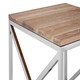 image 5 of Solid Oak Surface Lamp Table, Sleek Modern Bedside Table, Polished Stainless Steel Frame Lamp Table Cream