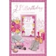 image 1 of On Your 21st Birthday With Best Wishes Female Keepsake Treasures Greeting Card