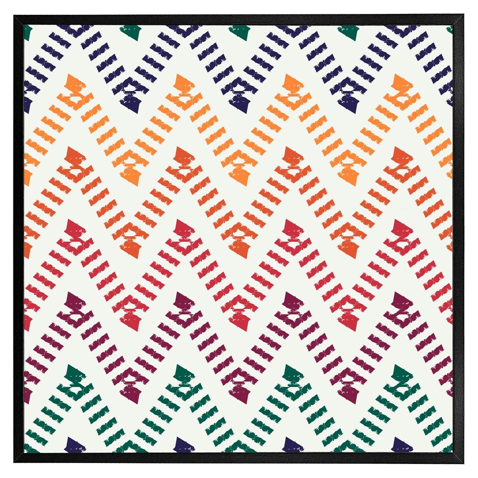 image 1 of Freehand horizontal zigzag and chevron stripes (Picutre Frame) Brown | Oak | S