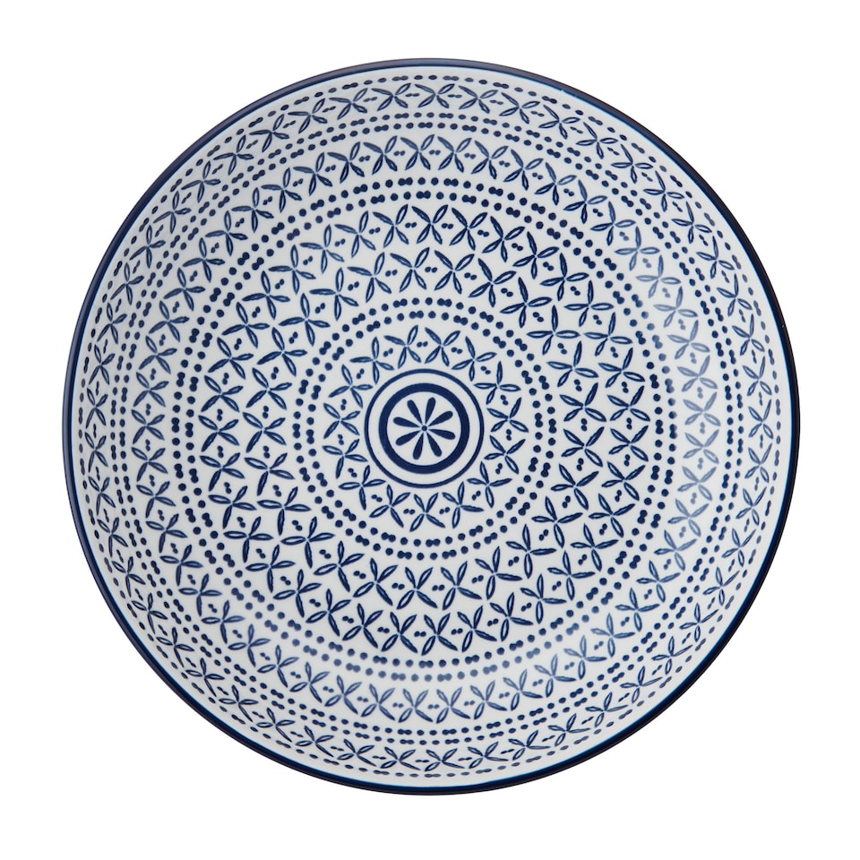 image 1 of Mikasa Set of 4 Blue Mediterranean Stoneware Pasta Bowls