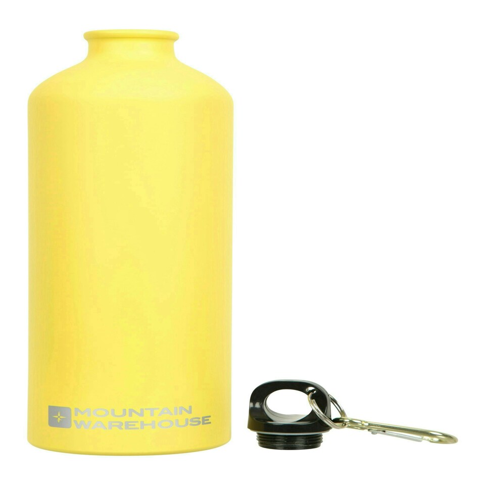 image 1 of Mountain Warehouse Drinking Water Bottle Matt Aluminium Fitness Camping Flask Yellow | Bright Yellow
