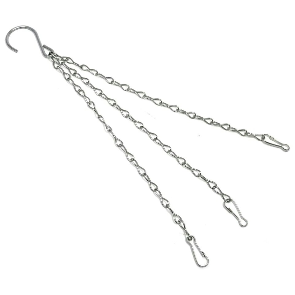 image 1 of Marco Paul Metal Silver Hanging Basket Chain 14" Silver
