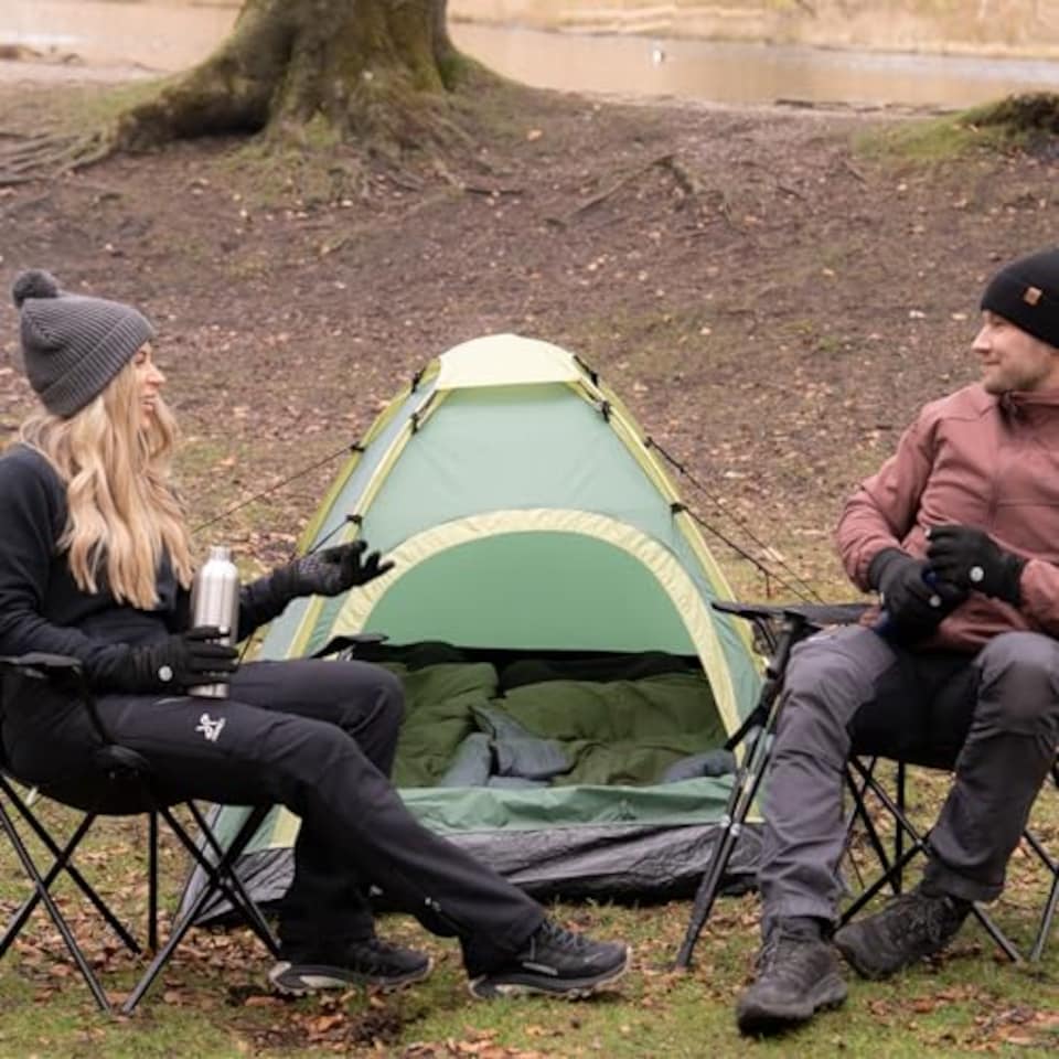 image 1 of Six Peaks Revel 2 Person Camping Tent, Lightweight Festival Dome Shelter, 1500mm Water Resistant Polyester, Easy Pitch Fibreglass Poles, Carry Bag, Green
