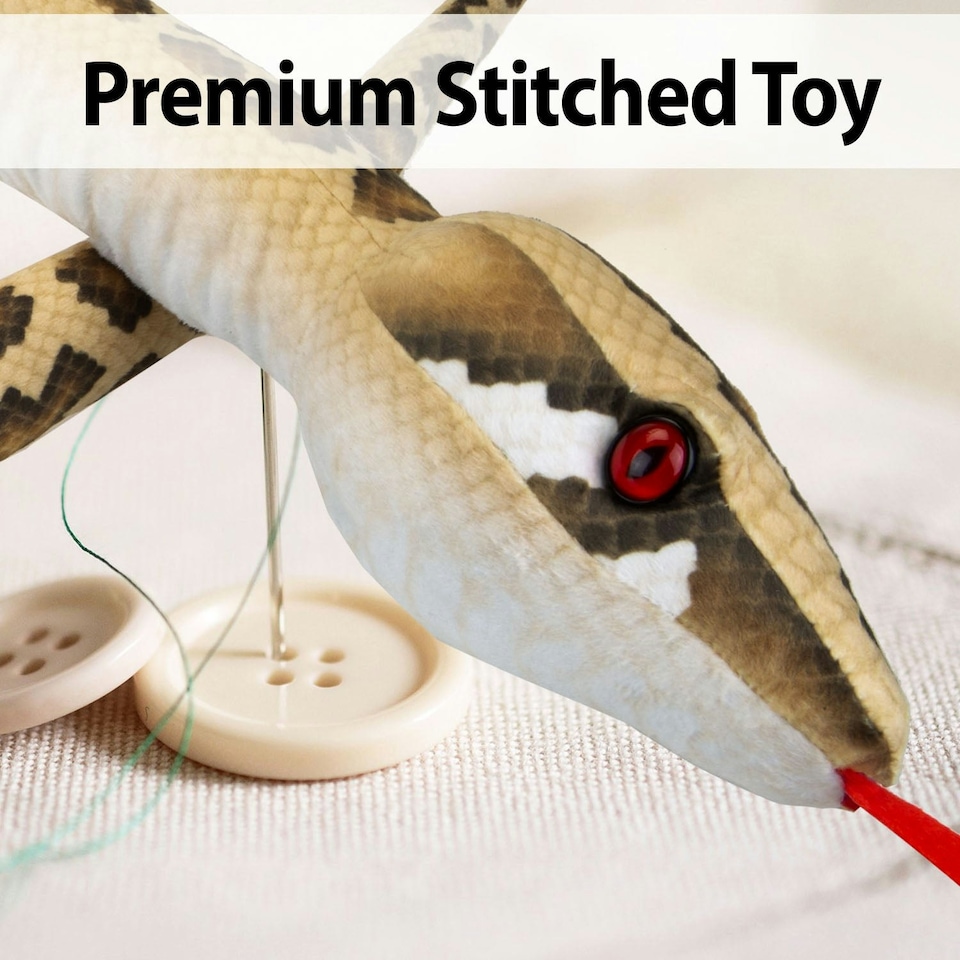 image 1 of Brown Snake 180cm Plush Lifelike Printed Toy - Natural World Collection