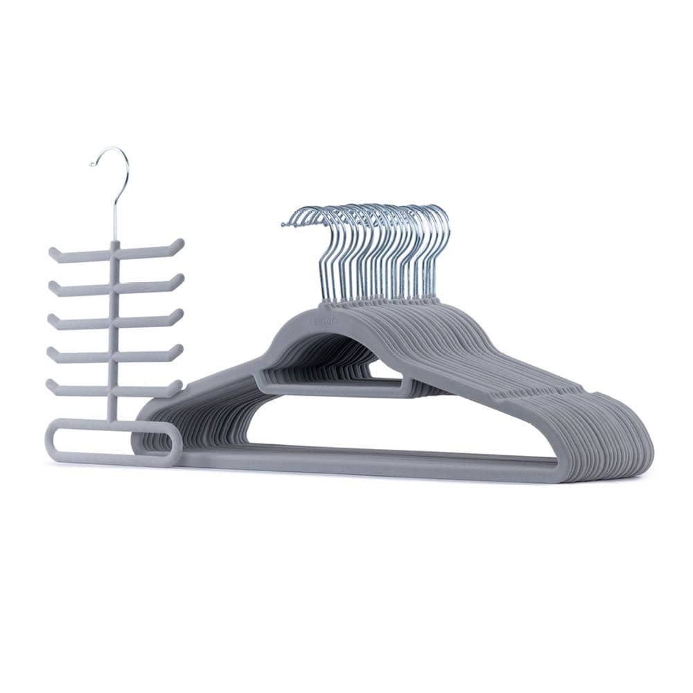 50pc Velvet Hangers Grey