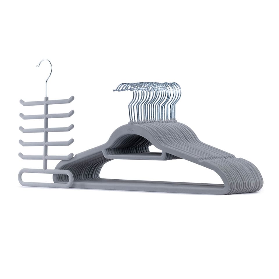 image 1 of 50pc Velvet Hangers Grey
