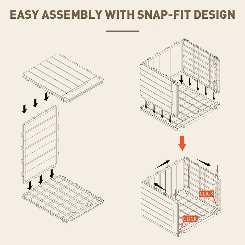 image 1 of HOMCOM 107L Outdoor Balcony Garden Furniture Storage Box with Lock Hole, Plastic Storage Trunk with Lid and Side Handles, All Weather Resistant Large Chest, Safe and Secure for Patio, Dark Brown | Brown | Dark Brown