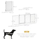 image 7 of PawHut Freestanding Pet Gate w/ 2 Support Feet for Doorways Stairs White