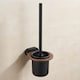 image 4 of Matte Black/Brown Toilet Brush Ceramics Cup Wall Mounted WC Bathroom Accessories
