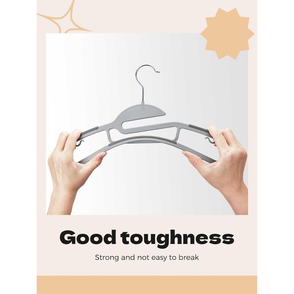 image 1 of Dyzi Plastic Coat Hangers Non Slip White Pack of 100