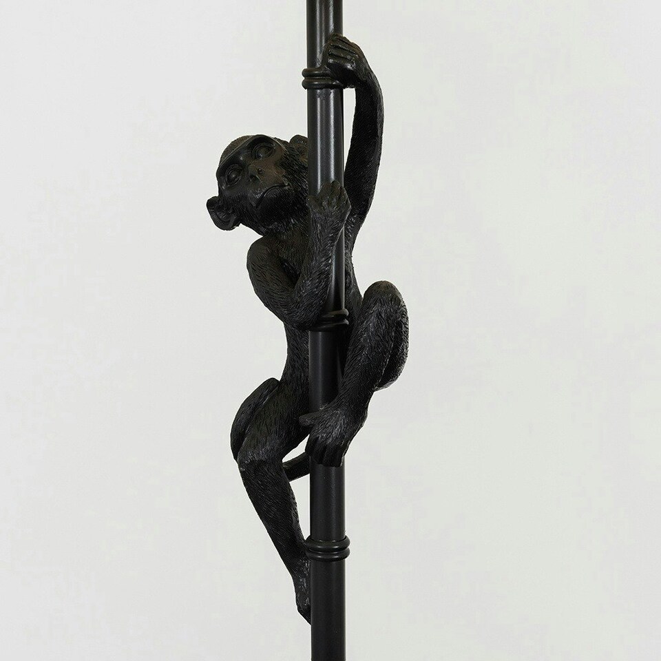 image 1 of ValueLights George Monkey Black Floor Lamp Black Shade Black