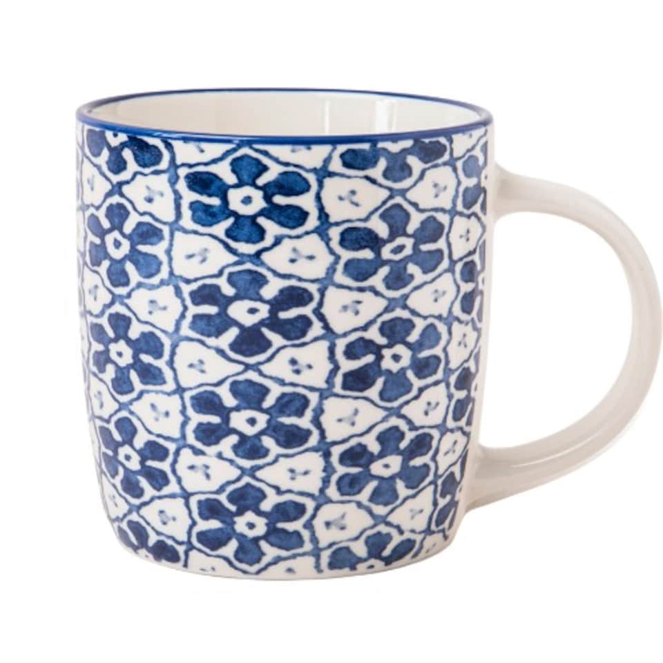 image 1 of Blue Geometric Ceramic Mug 350ml | Blue | Ornate Diamonds | 350ml | 1