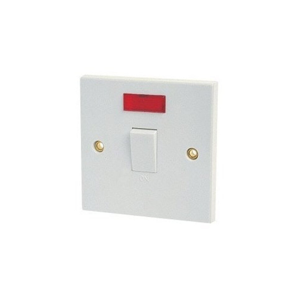 Dencon 20A Double Pole Flush Switch - White - One Size