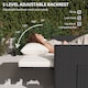 image 3 of Outsunny Garden Rattan Furniture Set 2 Seater Patio Sun Lounger Daybed Cream | Black | Cream White | 168.5 x 122 x 90 cm
