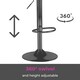 image 4 of Neo Cuban Bar Stool Grey Fabric Black Steel Base Set of Two