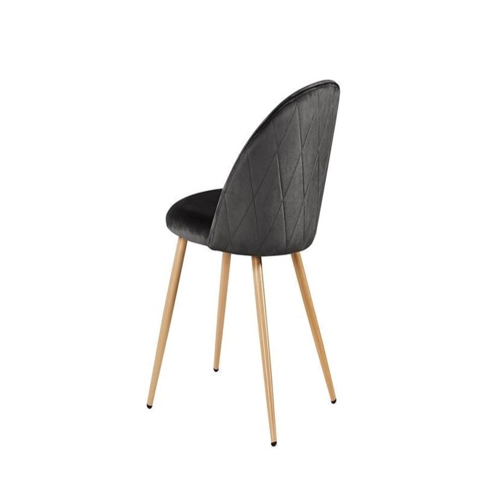 image 1 of Venice Dining Chair (Pack of2) - Velvet - L55 x W51 x H78 cm - Grey Grey