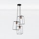 image 2 of First Choice Lighting Matt Black With Brushed Copper Detail 3 Light Pendant Black | Copper