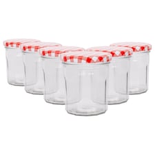 Argon Tableware Glass Jam Jars with Lids - 310ml - Pack of 6