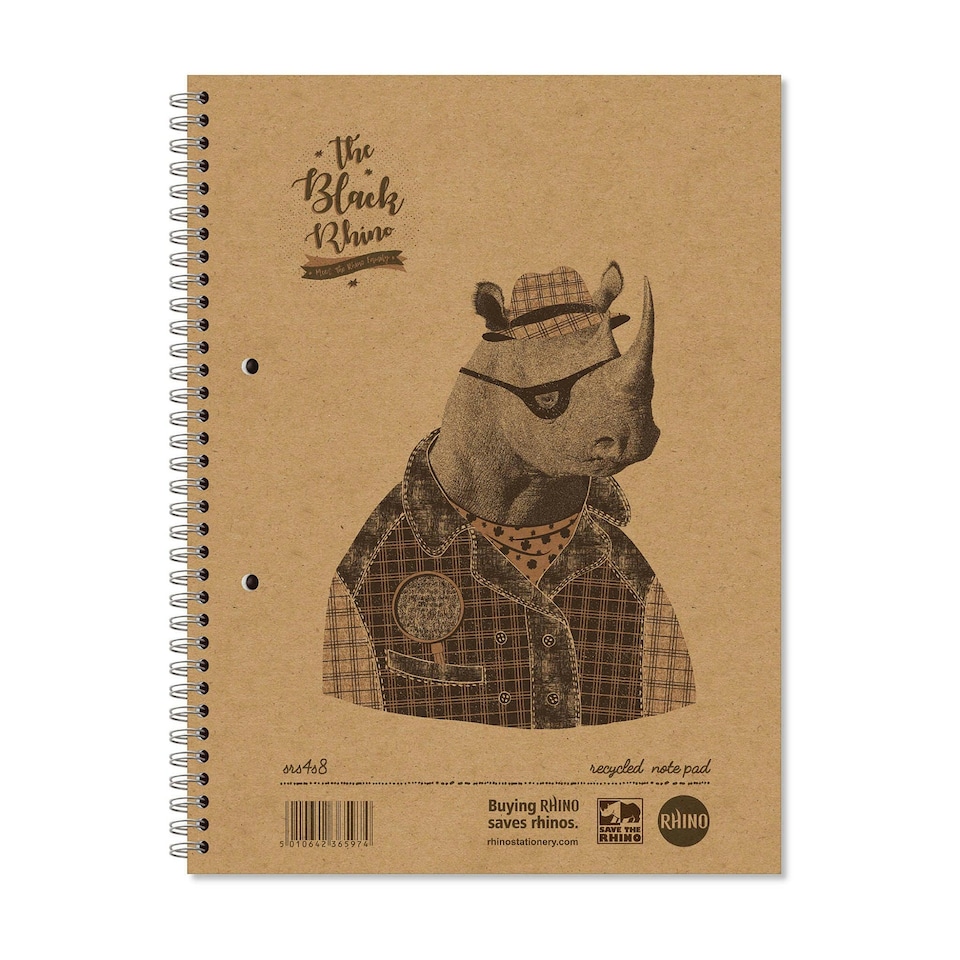image 1 of Rhino A4+ Recycled 160 Page 8mm Lined with Margin Softback Twinwire Notebook