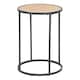 image 1 of Seaford Black Metal Small Round Side Table with Oak Top