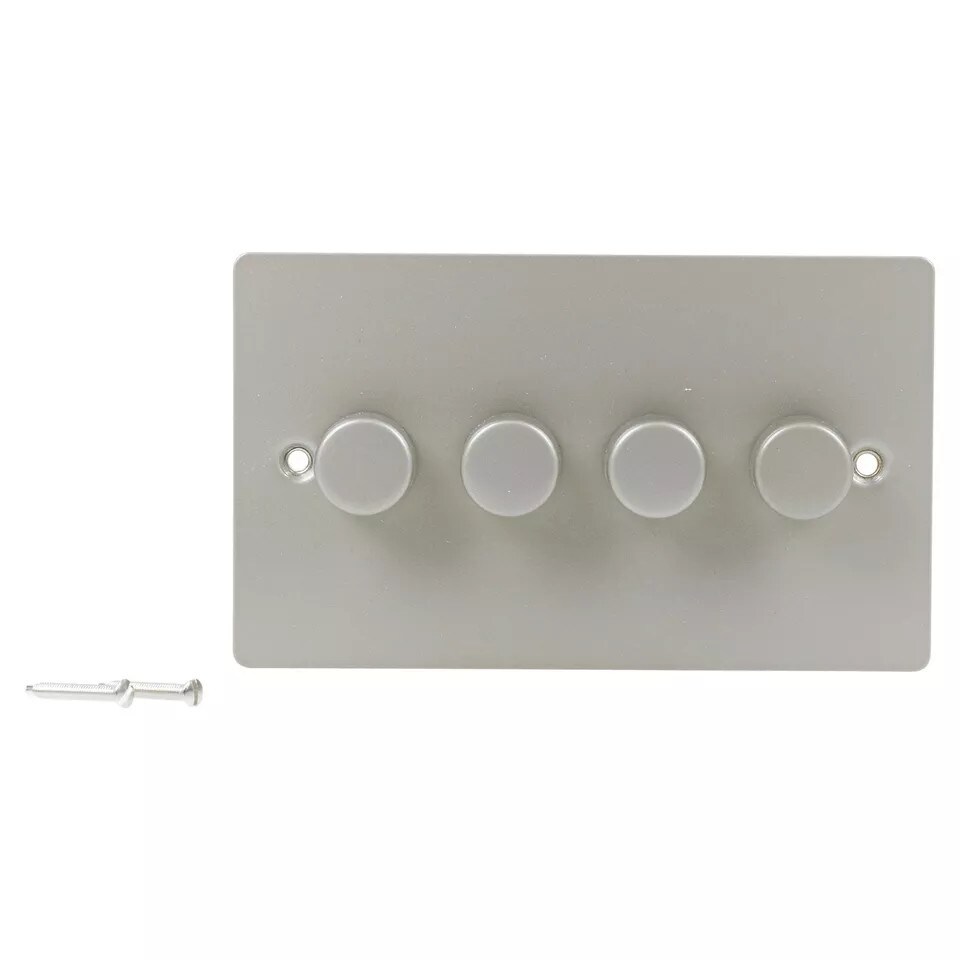 image 1 of Volex Crabtree 4-Gang Dimmer Light Switch - Flush Style
