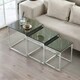 image 6 of Set Of 3 Faux Marble Nesting Tables Black Grey