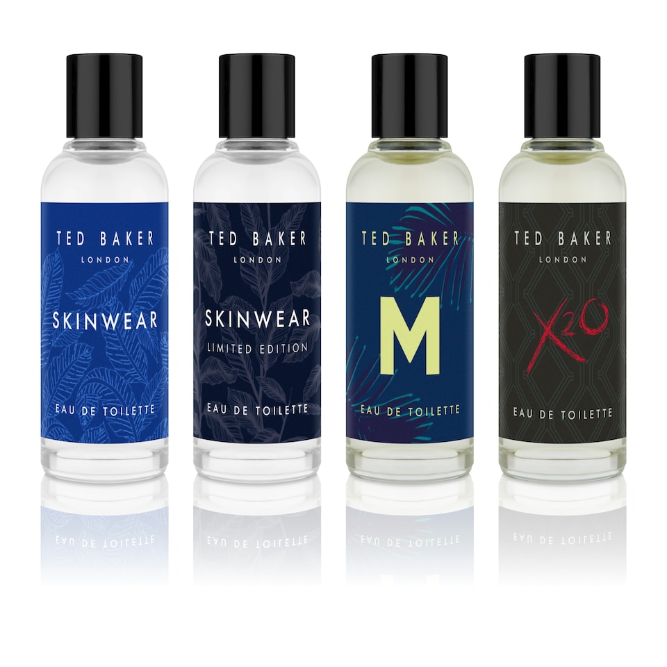 image 1 of Ted Baker Mini Set for Him, Gift Set Containing 4 Minature Fragrances, Skinwear, Skinwear Limited Edition, M and X20, Mens Fragrance Set, 4 x 15ml