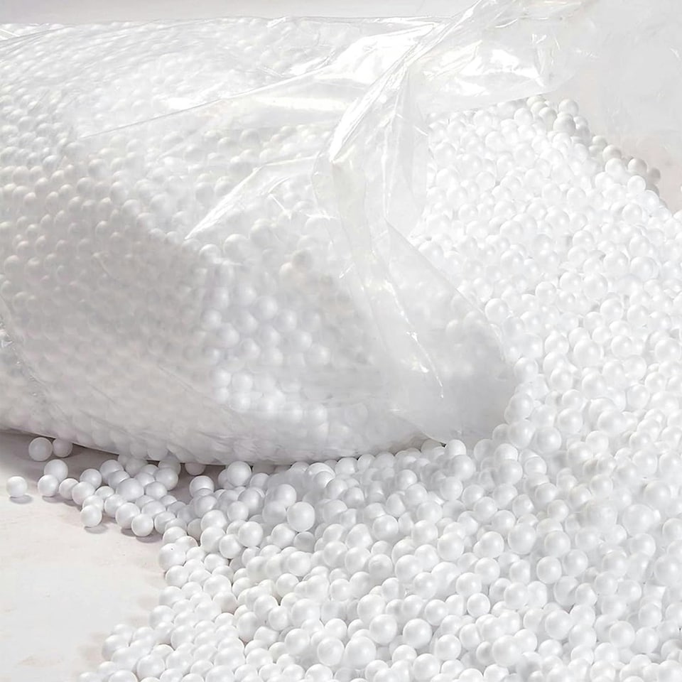 image 1 of 10 Cubic Ft White Polystyrene Bead Filling Bean Bag Refill Booster Top Up Bean Balls