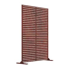 Nicoman Metal Slat Indoor Outdoor Privacy Screen with Stand | Bronze | Rusted | 1