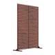 image 1 of Nicoman Metal Slat Indoor Outdoor Privacy Screen with Stand | Bronze | Rusted | 1