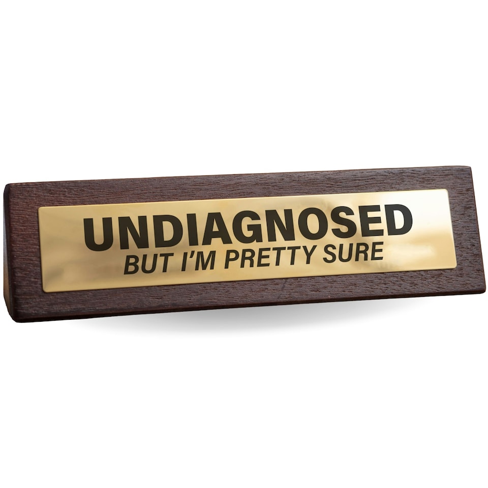 image 1 of Wooden Desk Sign - Undiagnosed